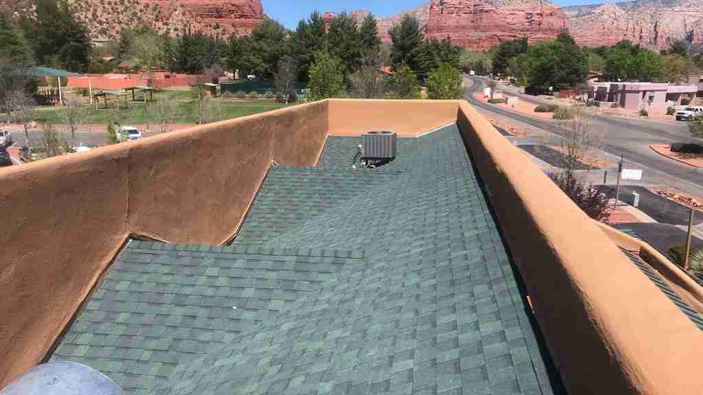 asphalt shingles being applied in sedona