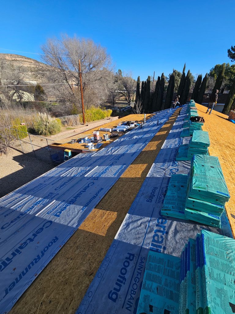 new roof underlayment in camp verde home